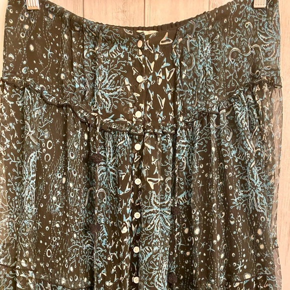 Poupette St Barth Aqua Vertical Silk Maxi Skirt - Picture 11 of 14